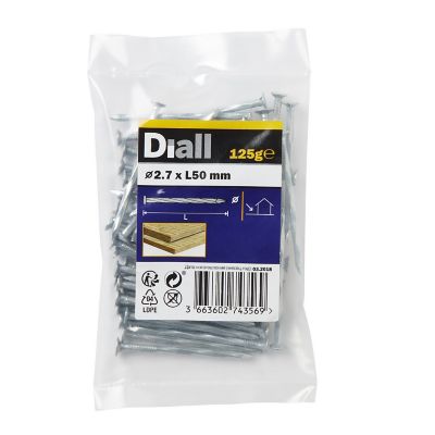 Clous torsadés en acier galvanisé 2,7x50 - 125g