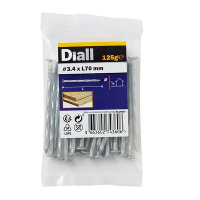 Clous torsadés en acier galvanisé 3,4x70 - 125g