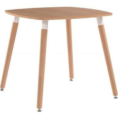 CLP Table de Cuisine Retro Viborg I Table Salle à Manger Forme Carrée I Pieds Solides en Bois de Hêtre I Couleur-Taille : Nature,