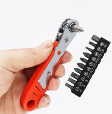 CODEKEY 1/4 Clé à cliquet magnétique, pouces, avec 10 embouts de tournevis, tournevis à angle réversible, pour réparation de voitu