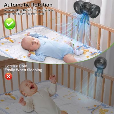 CODEKEY 10000mAh Ventilateur de Poussette , Ventilateur Portable avec Lumière LED, 3 Vitesses Ventilateur USB Rechargeable pour Po
