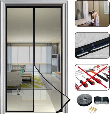 CODEKEY 110x200cm Moustiquaire Porte Fenetre Magnetique Noir ...