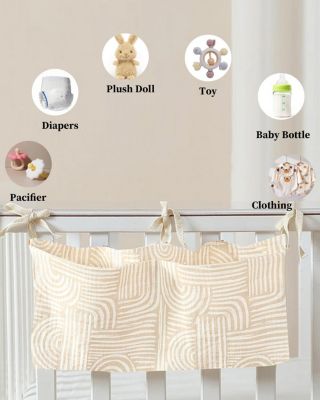 CODEKEY 2 Sac de rangement pour berceau avec  poches, sac de rangement suspendu, organisateur de couches suspendu, sac de rangemen