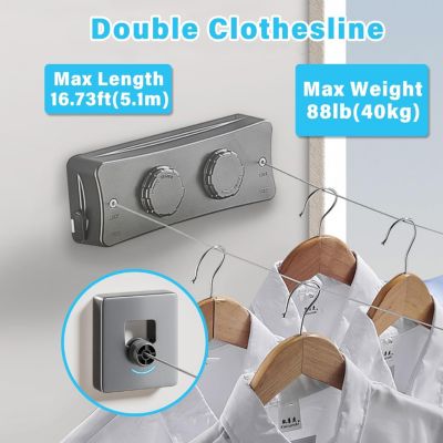SOULONG Corde à Linge Rétractable 13m Étendoir à Linge Extérieur 2