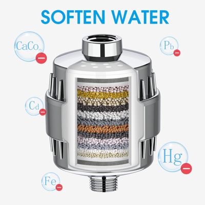 CODEKEY 20 Shower Filter Anti-Calcaire  Étapes, Filtre Calcaire Douche Adoucisseur d'Eau Universel avec Cartouche Remplaçable, Éli