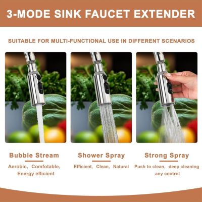 CODEKEY 3 Modes Douchette Evier Cuisine Robinet 360 Degres,  Embout Robinet Cuisine avec Aerateur, Mitigeur Evier Cuisine Tete de
