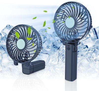 CODEKEY 3 Ventilateur portatif rechargeable par USB avec vitesses, mini ventilateur de bureau pliable, refroidissement silencieux