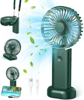 CODEKEY 3 vitesses Mini ventilateur portable, ventilateur à main, petit ventilateur de voyage, ventilateur manuel rechargeable ave