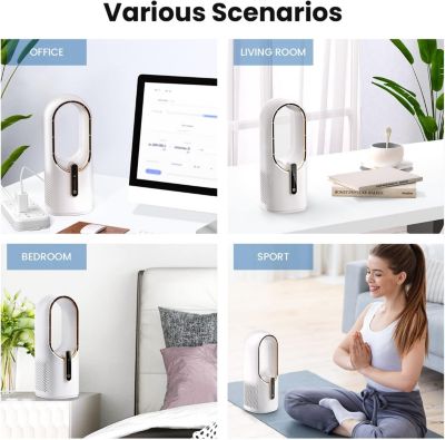 CODEKEY 30 cm Ventilateur de bureau sans pales de , silencieux, 3 vitesses de réglage, contrôle tactile, facile à nettoyer, petit