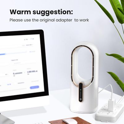 CODEKEY 30 cm Ventilateur de bureau sans pales de , silencieux, 3 vitesses de réglage, contrôle tactile, facile à nettoyer, petit