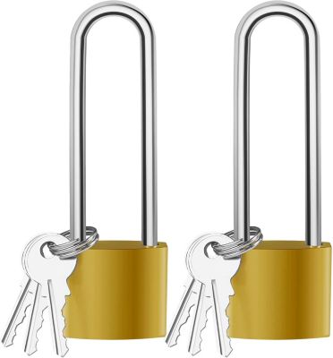 CODEKEY Lot de 2 Cadenas Anse Longue 38mm Longue Cadenas avec 6 Clés Robuste Cadenas Long Exterieur Offre un Plus Grand Espace de