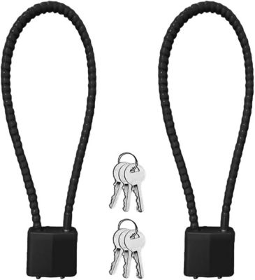 CODEKEY Lot de 2 cadenas à câble avec clé, cadenas robuste avec longue anse et 6 clés, plus grand espace de fermeture, pour valise