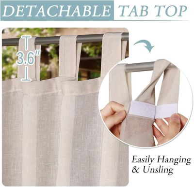 CODEKEY Lot de 2 H240 x L132 cm Rideau Extérieur avec Onglet en Haut - . Rideau Imperméable aux Occultants, Fermeture Velcro, pour