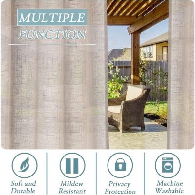 CODEKEY Lot de 2 H240 x L132 cm Rideau Extérieur avec Onglet en Haut - . Rideau Imperméable aux Occultants, Fermeture Velcro, pour