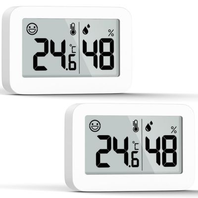 CODEKEY Lot de 2 mini hygromètres et thermomètres d'intérieur avec thermomètre numérique Celsius pour serre, cave, chambre de bébé