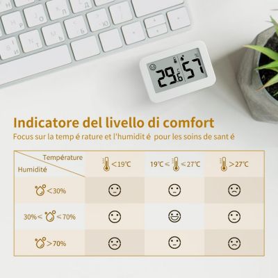 CODEKEY Lot de 2 mini hygromètres et thermomètres d'intérieur avec thermomètre numérique Celsius pour serre, cave, chambre de bébé