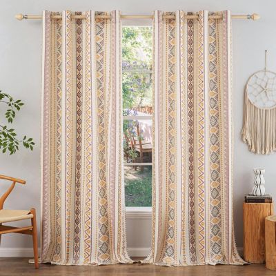 CODEKEY Lot de 2 rideaux d'extérieur transparents à œillets - En lin - Résistant aux intempéries - 132 x 244 cm (l x H)