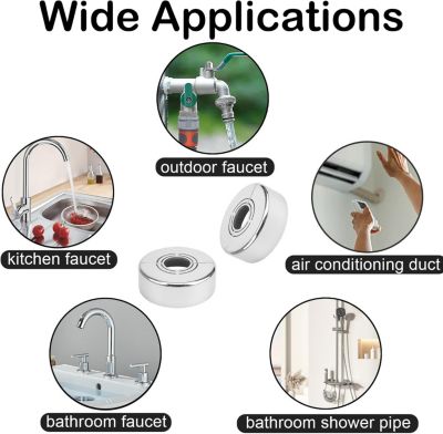 CODEKEY Lot de 4 Cache Tuyau Radiateur Pcs Rosaces de Douche Décoratives 3 Tailles en 1 Rosaces de Recouvrement Tuyaux de Chauffag