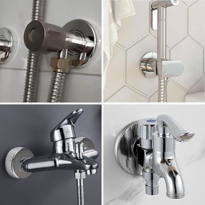 CODEKEY Lot de 4 Cache Tuyau Radiateur Pcs Rosaces de Douche Décoratives 3 Tailles en 1 Rosaces de Recouvrement Tuyaux de Chauffag