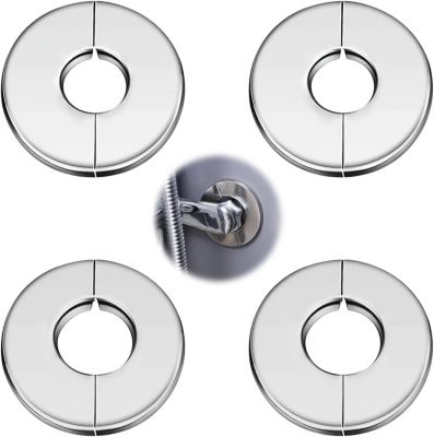 CODEKEY Lot de 4 couvercles de tuyau de chauffage, rosaces pour tubes argentés, rosace de recouvrement ronde en acier inoxydable p