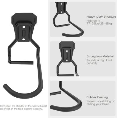 CODEKEY Lot de 4 Crochets Vélo, Supports de Cintre de Vélo en Fer, Support Mural de Rangement pour Vélos Robuste en Forme de L, Su