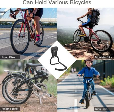 CODEKEY Lot de 4 Crochets Vélo, Supports de Cintre de Vélo en Fer, Support Mural de Rangement pour Vélos Robuste en Forme de L, Su