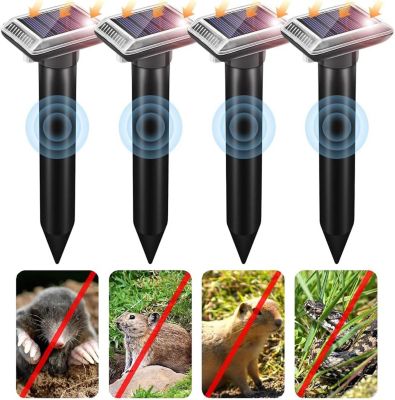 CODEKEY Lot de 4 Répulsif Anti Taupes, Solaire,Ultrason pcs,ultrasons ...