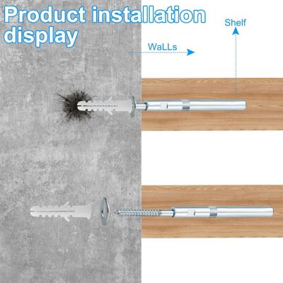 CODEKEY Lot de 4 supports d'étagère flottants invisibles 10 x 100 mm, fixation etagere invisible, support etagere invisible murale