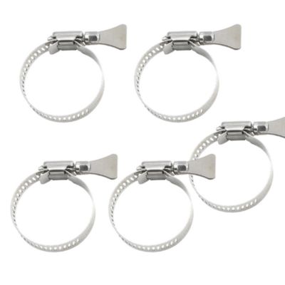 CODEKEY Lot de 5 Collier de durite  pièces en inox 304 pour tuyau souple de diamètre extérieur 21-38 mm, largeur de clip 12 mm, co
