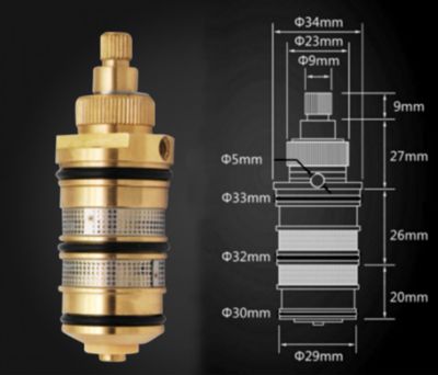 CODEKEY Robinet thermostatique de douche en laiton avec cartouche et poignée pour mitigeur de douche