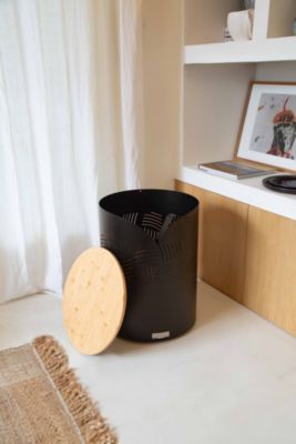 Coffre à granulés rond Le Marquier Essentiel avec couvercle en bambou