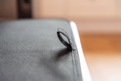 Coffre à linge avec couvercle renforcé l.41 x H.50 x P.33 cm, noir et bambou, Wenko Ecori