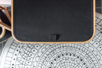 Coffre à linge avec couvercle renforcé l.41 x H.50 x P.33 cm, noir et bambou, Wenko Ecori