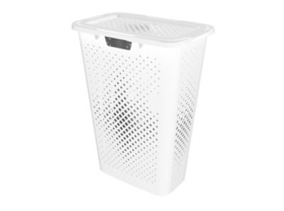 Coffre à linge slim 40 L Sundis blanc cassé