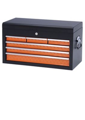 Coffre à outils Magnusson 6 tiroirs en acier noir et orange L.660 x P.307 x H.377 mm