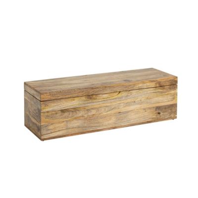Coffre banc en bois de manguier clair Babeth