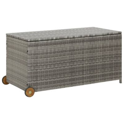 Coffre boîte meuble de jardin rangement gris Helloshop26