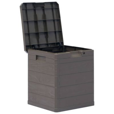 Coffre boîte meuble de jardin rangement marron Helloshop26