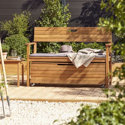 Coffre de jardin 200 litres Blooma Denia en bois l.115,8 x P.46 x H.36,2 cm