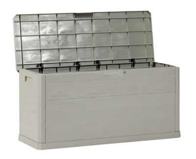 Coffre de jardin 280 L, l.117 x H.56 x P.45 cm, taupe, Toomax Woody's