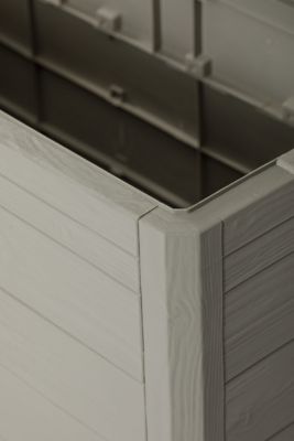 Coffre de jardin 280 L, l.117 x H.56 x P.45 cm, taupe, Toomax Woody's
