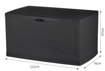 Coffre de jardin 500 L, l.121 x H.67 x P.76 cm, gris anthracite, Eda Maxi Serena