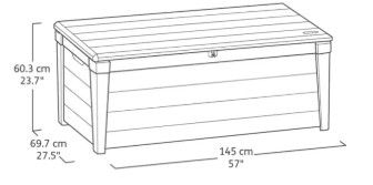 Coffre de jardin BRUSHWOOD en résine - KETER - gris - 455 litres