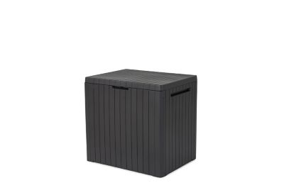 Coffre de jardin CITY CUBE en résine - KETER - gris anthracite - 113 litres