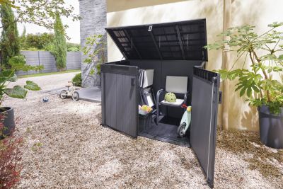 Coffre de jardin Cortina mega en résine coloris gris anthracite - 2020L - KETER