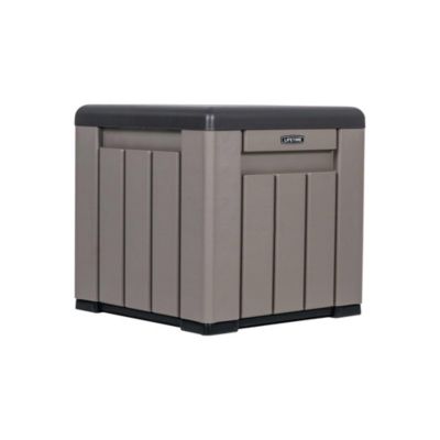 Coffre de jardin cube 94 L, L.51 x l.51 x H.51 cm, marron, Lifetime 60372U