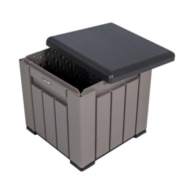 Coffre de jardin cube 94 L, L.51 x l.51 x H.51 cm, marron, Lifetime 60372U