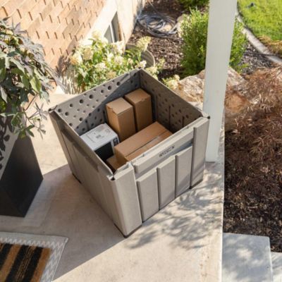 Coffre de jardin cube 94 L, L.51 x l.51 x H.51 cm, marron, Lifetime 60372U