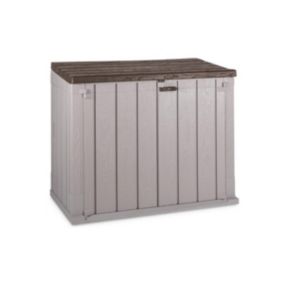 Coffre de jardin en résine 842 Litres Gris Taupe 129,5 x 74,5 x 111 TOOMAX