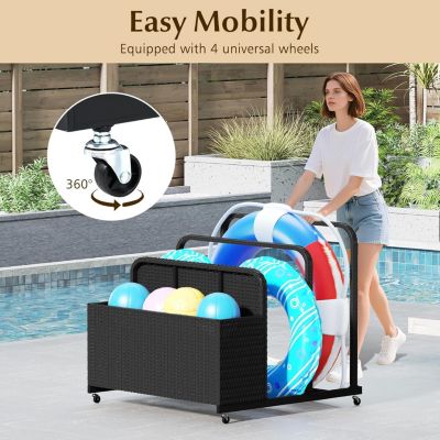 Coffre de Jardin Exterieur avec Portant Roues,avec et 2 Porte ...